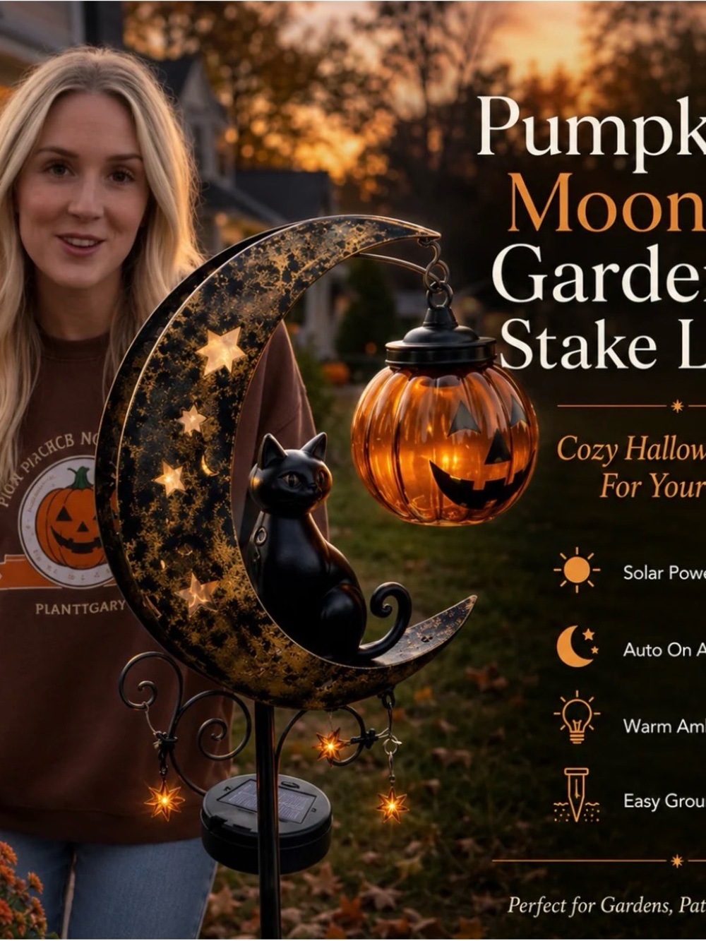 Halloween Solar Garden Stake; NIP - Picture 5 of 6